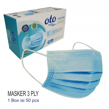 OTO Masker Wajah Kesehatan Earloop Daily Mask 3 lapis isi 50 pcs - 1 pack