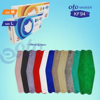 OTO Masker Wajah KF94 Earloop Face Daily Mask 4 lapis isi 10 pcs